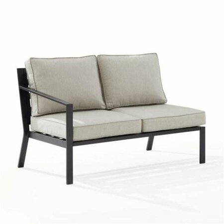 CLARK 34.5 x 51.25 x 28.75 in. Outdoor Metal Sectional Left Side Loveseat, Taupe KO70370MB-TE